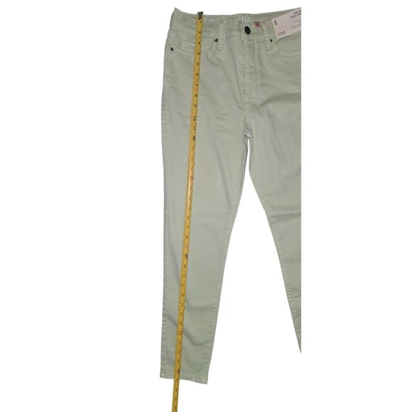 Ana High-Rise Ankle Skinny Jeans Size 6 Mint Green Stretch - Picture 5 of 7